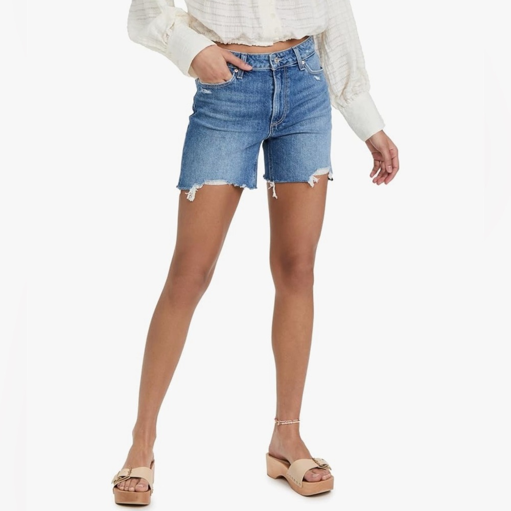 Paige Sarah Longline Abbie Deconstructed Shorts SZ 32